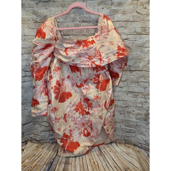 Asos Luxe Floral Print Knee Length Formal Dress Size 20 - Picture 1 of 2